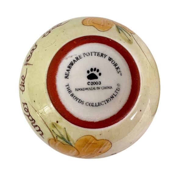 Boyds Collection Bearware Pottery Works 3 Mini Nesting Bowls Under The Pear Tree - Picture 4 of 8